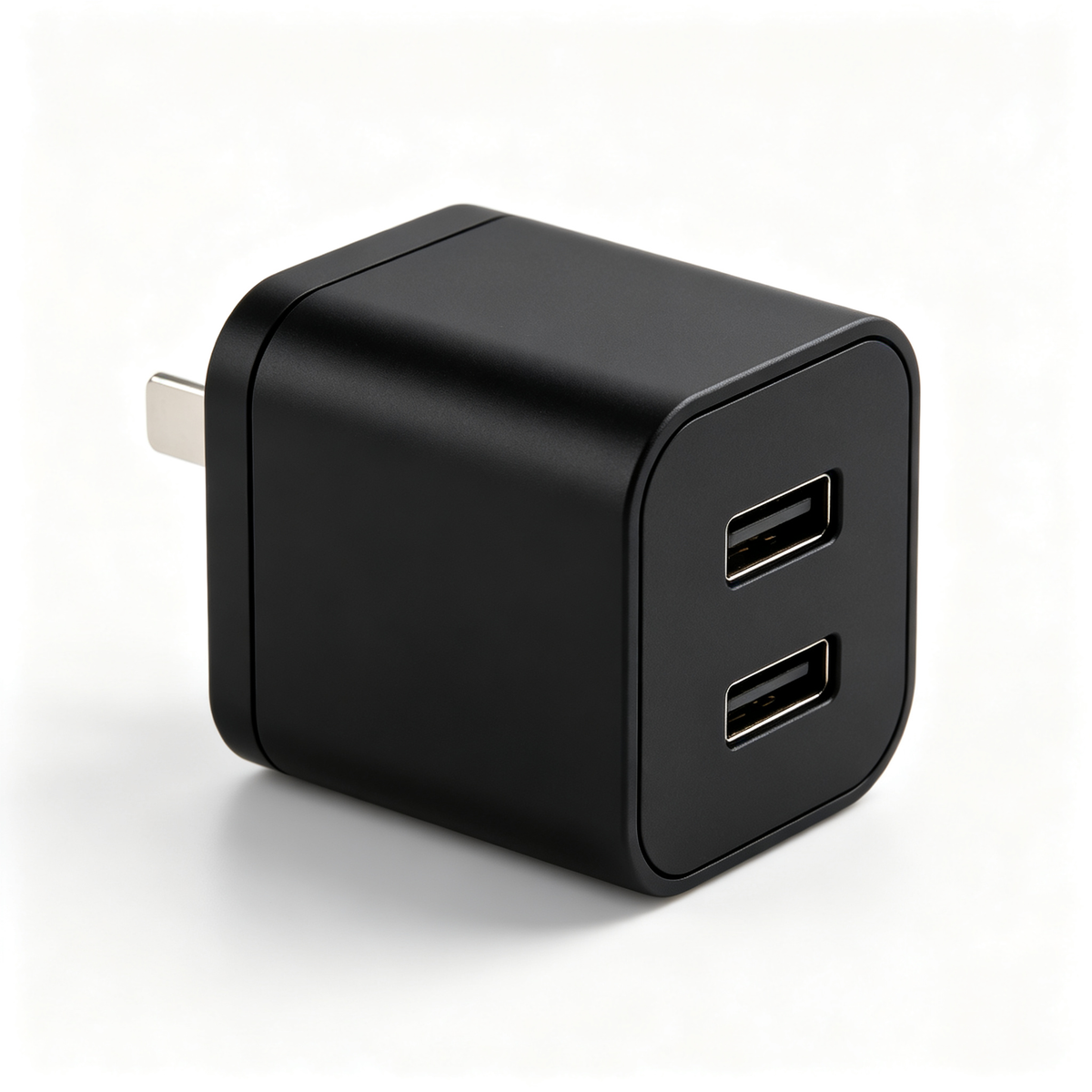 Dual USB-A Wall Charger – Black