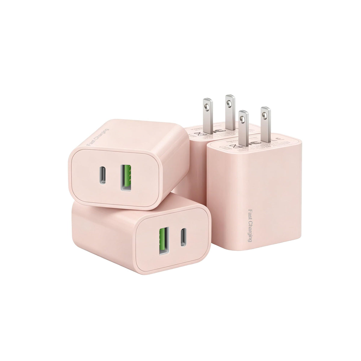 4 Pack USB C Charger Block,20W USB-C & USB-A Port Charger,for i Phone 17/16