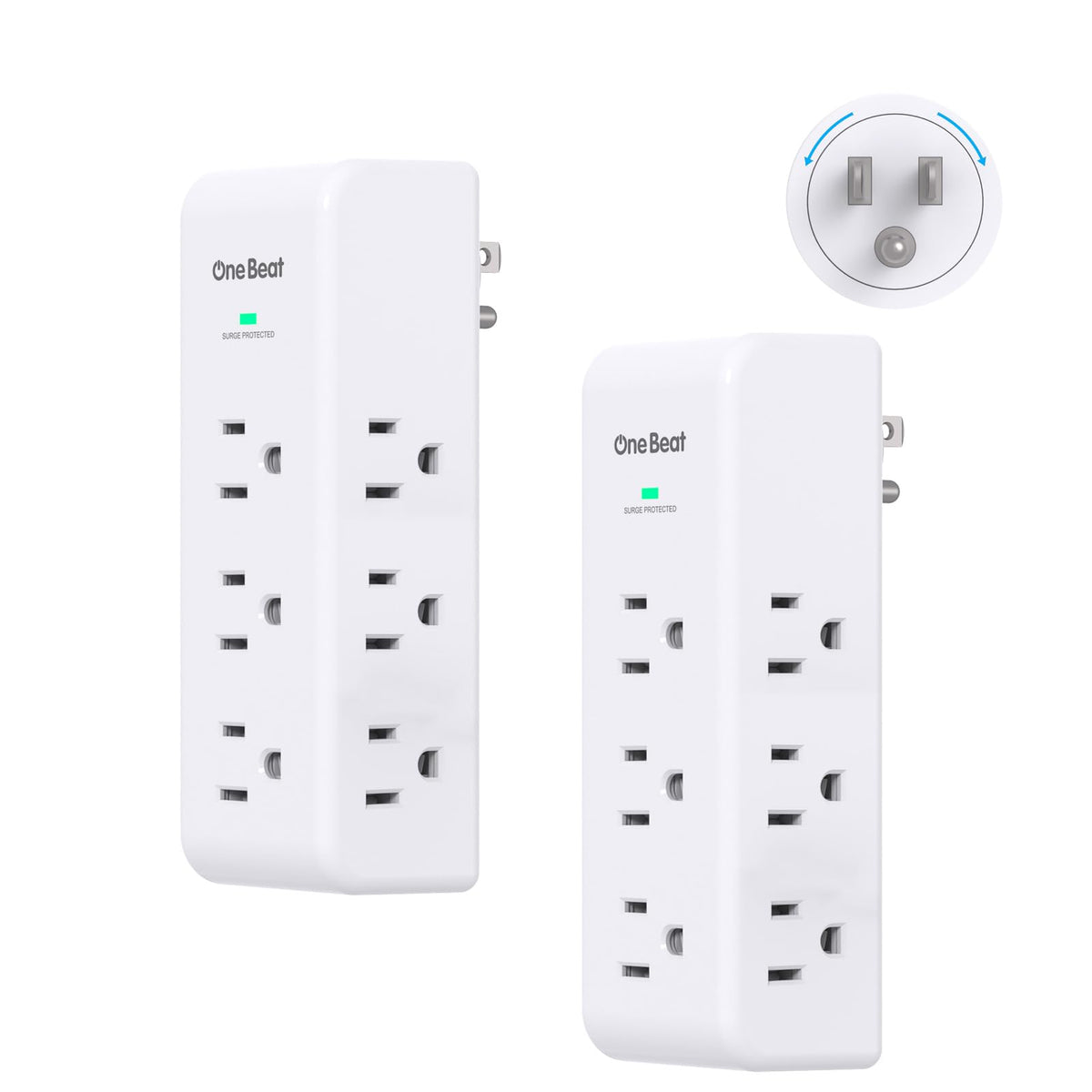 Surge Protector Outlet Extender with Rotating Plug, Multi Plug Wall Outlet
