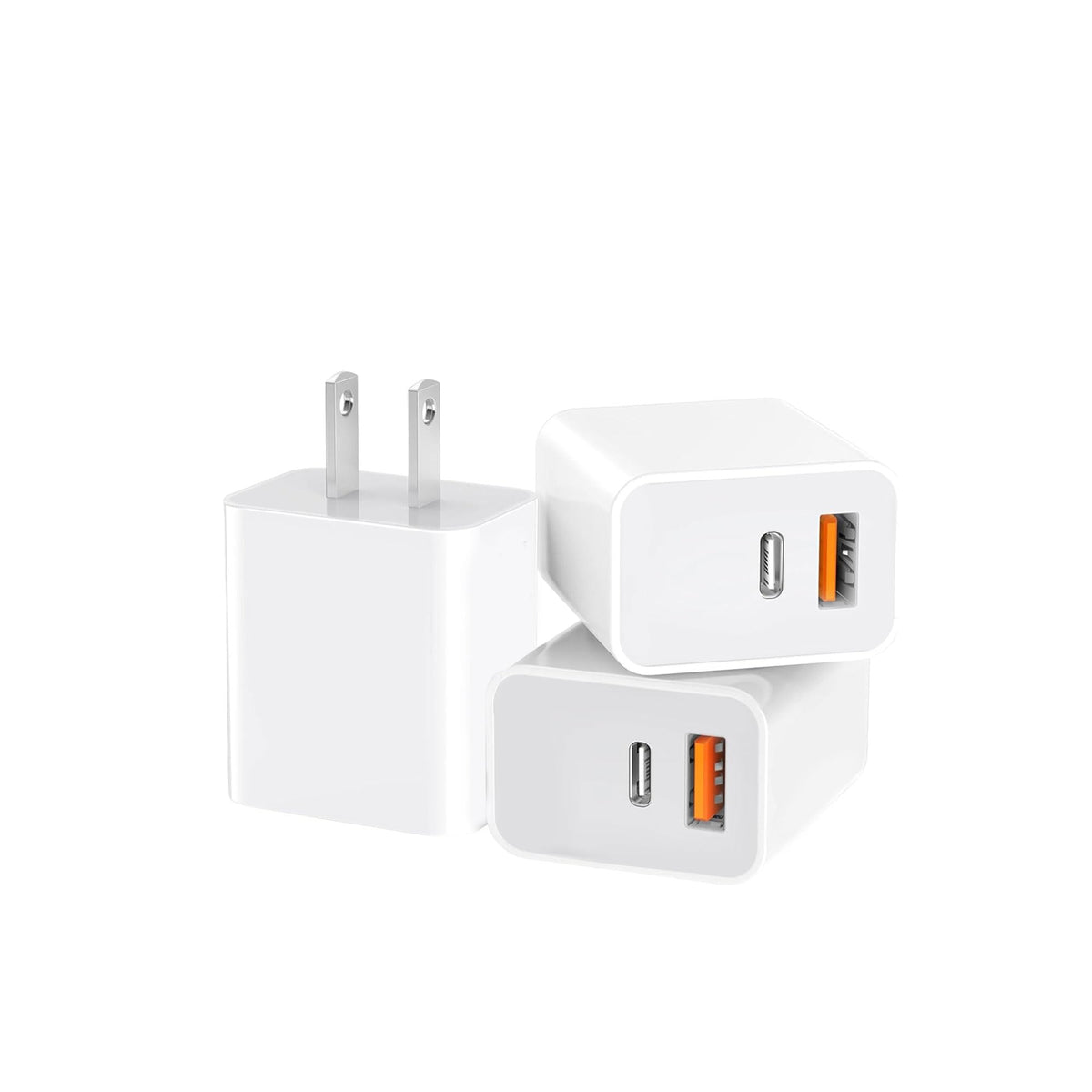 4 Pack USB C Charger Block,20W USB-C & USB-A Port Charger,for i Phone 17/16