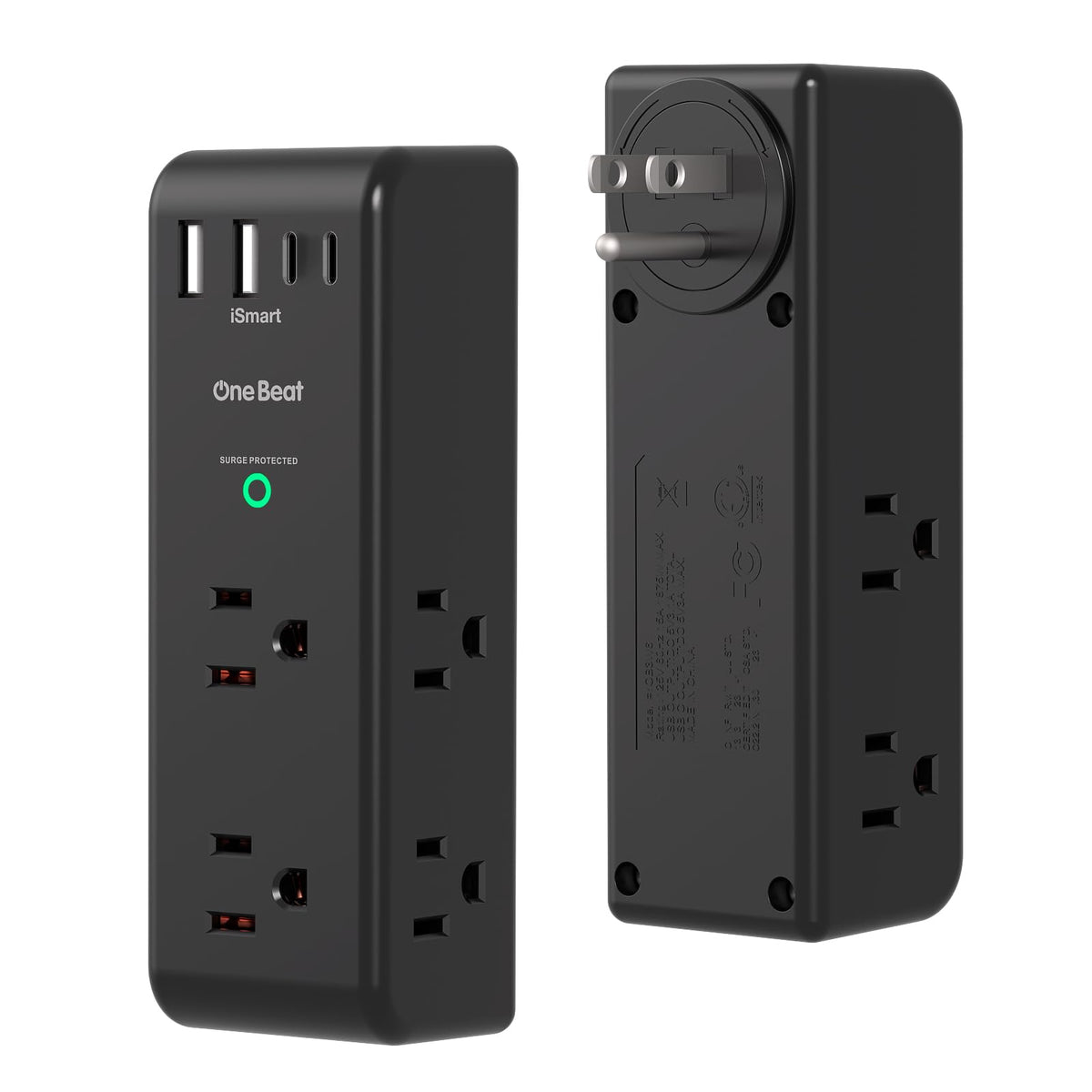 Surge Protector Outlet Extender with Rotating Plug, Multi Plug Wall Outlet