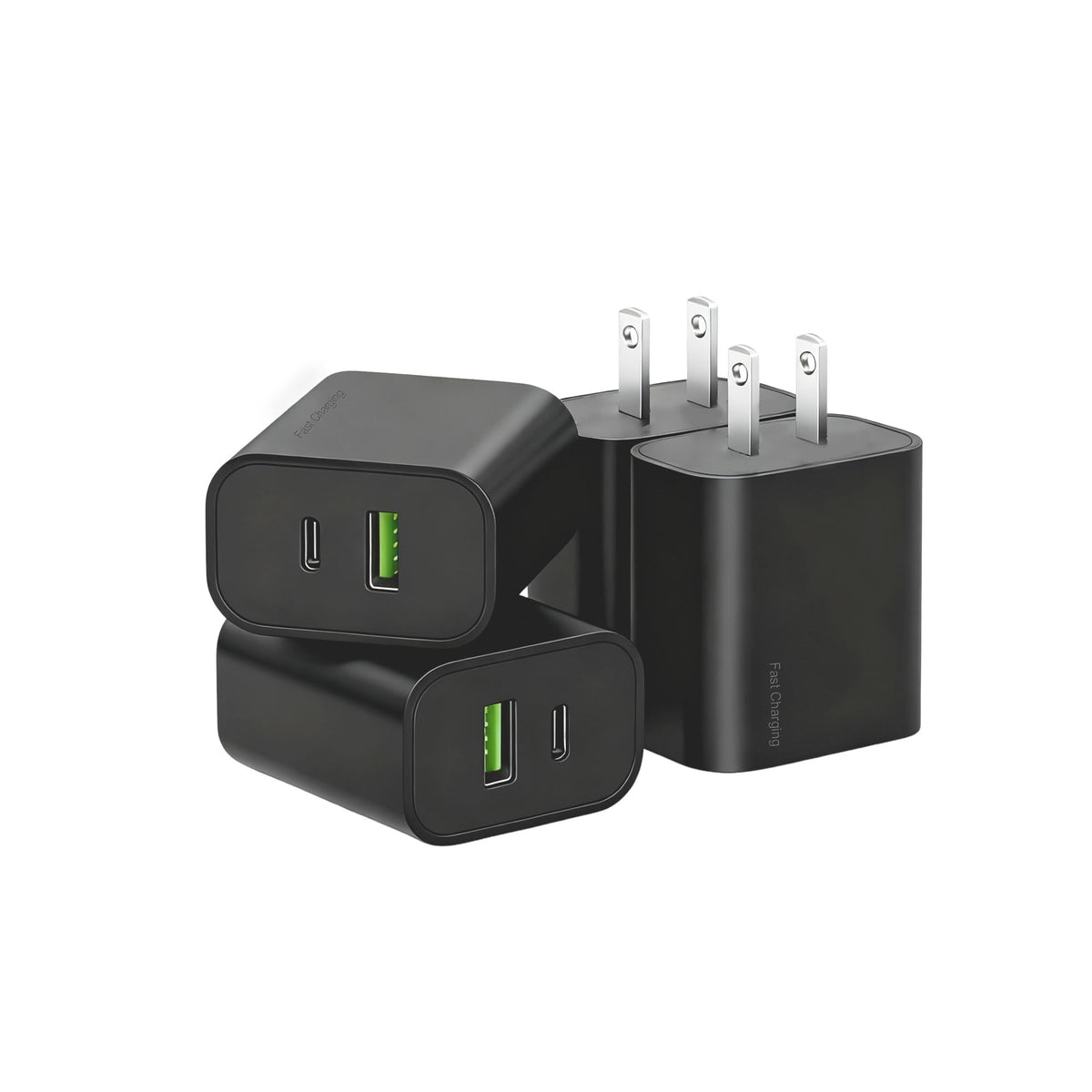 4 Pack USB C Charger Block,20W USB-C & USB-A Port Charger,for i Phone 17/16