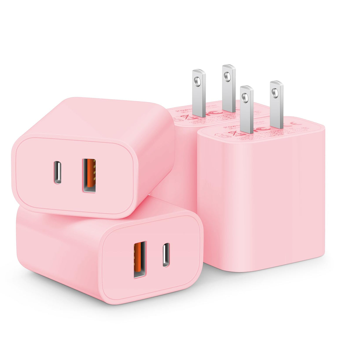 [4 Pack] 20W USB C Charger Block Fast Charging Multiport Adapter