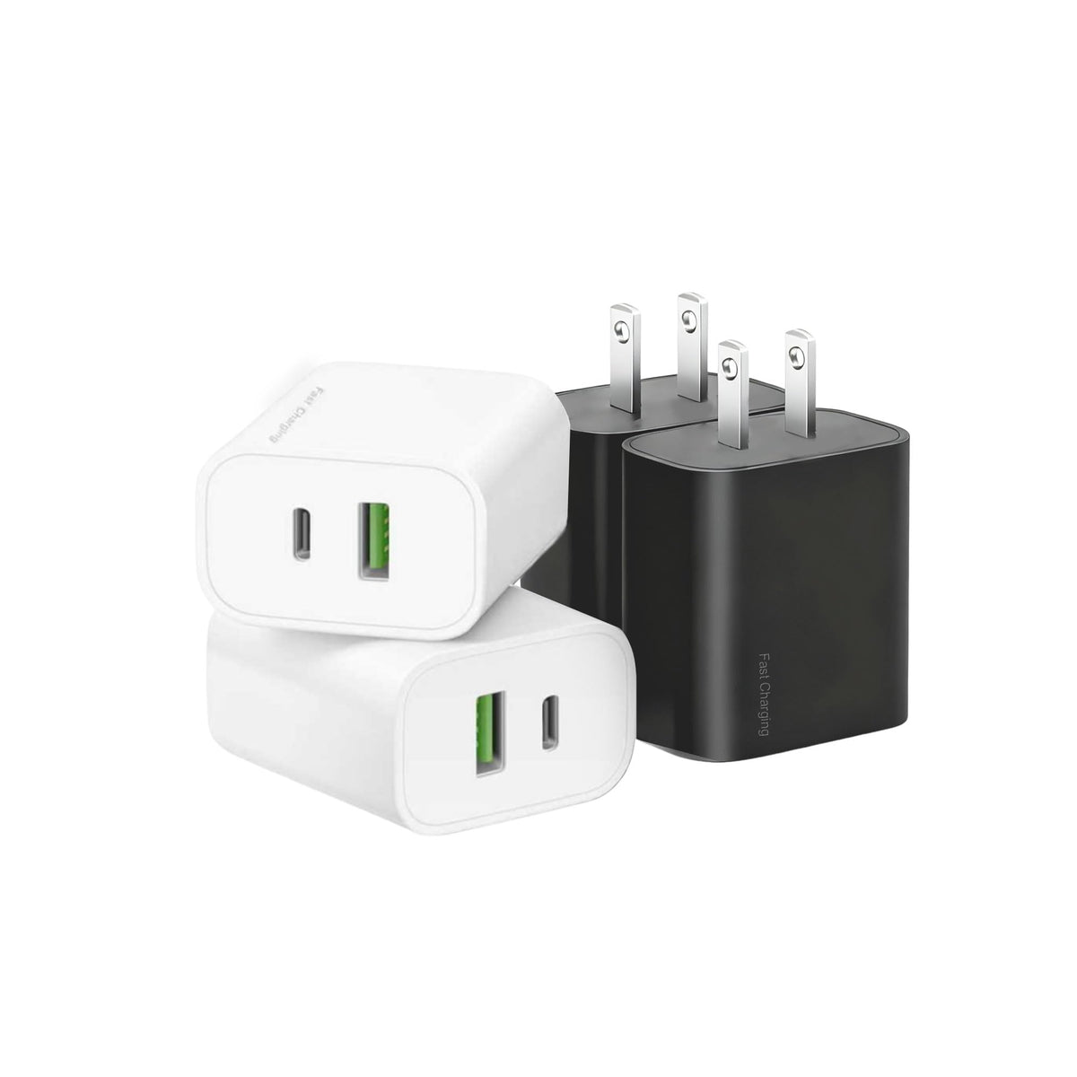 4 Pack USB C Charger Block,20W USB-C & USB-A Port Charger,for i Phone 17/16