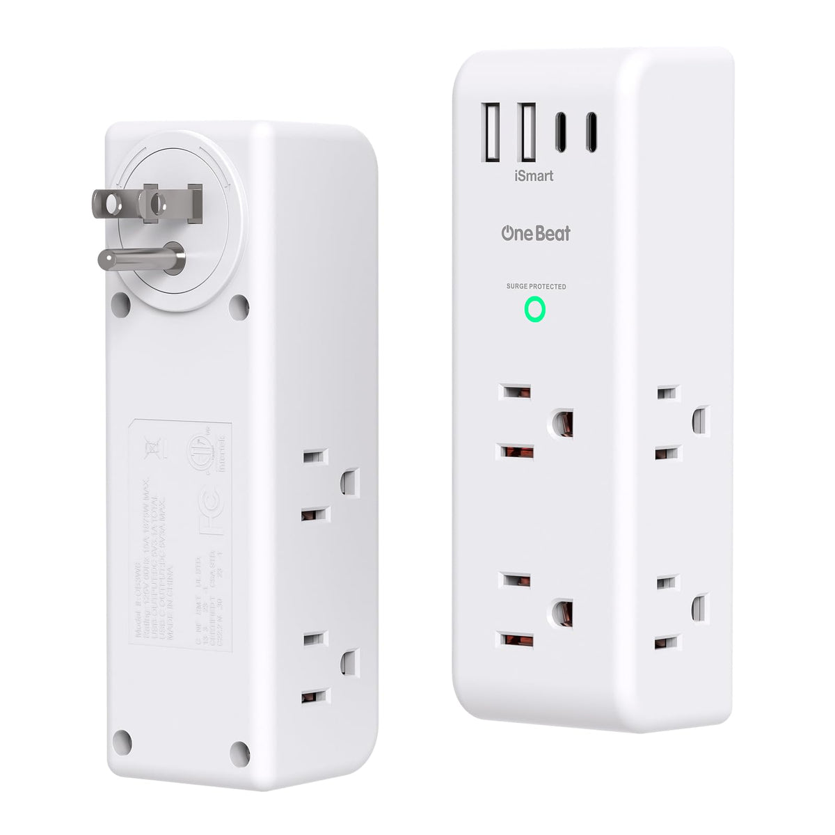 Surge Protector Outlet Extender with Rotating Plug, Multi Plug Wall Outlet