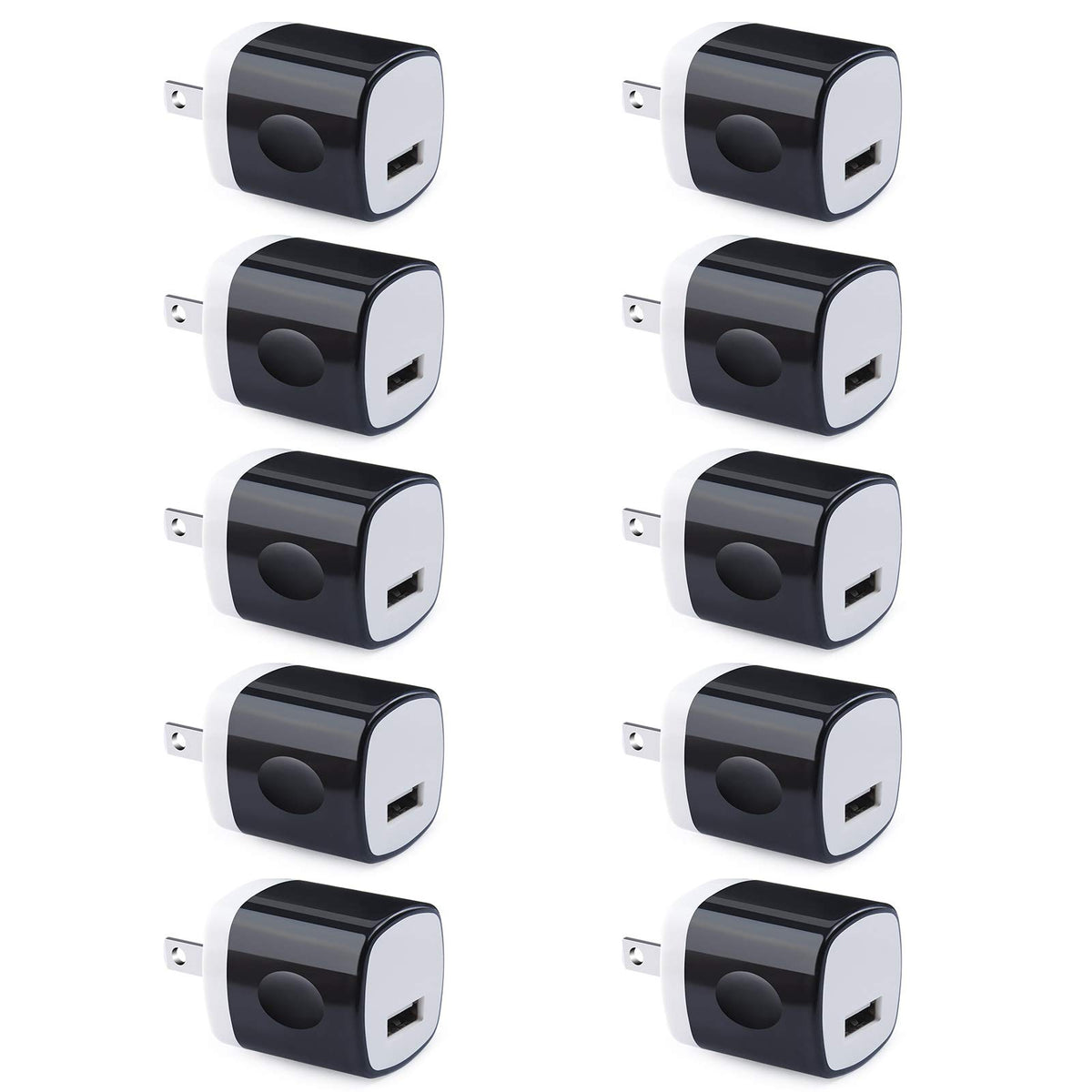 Wall Adapter 10 Pack, 1A 5V Single Port Charger Block Power USB Plug Cube