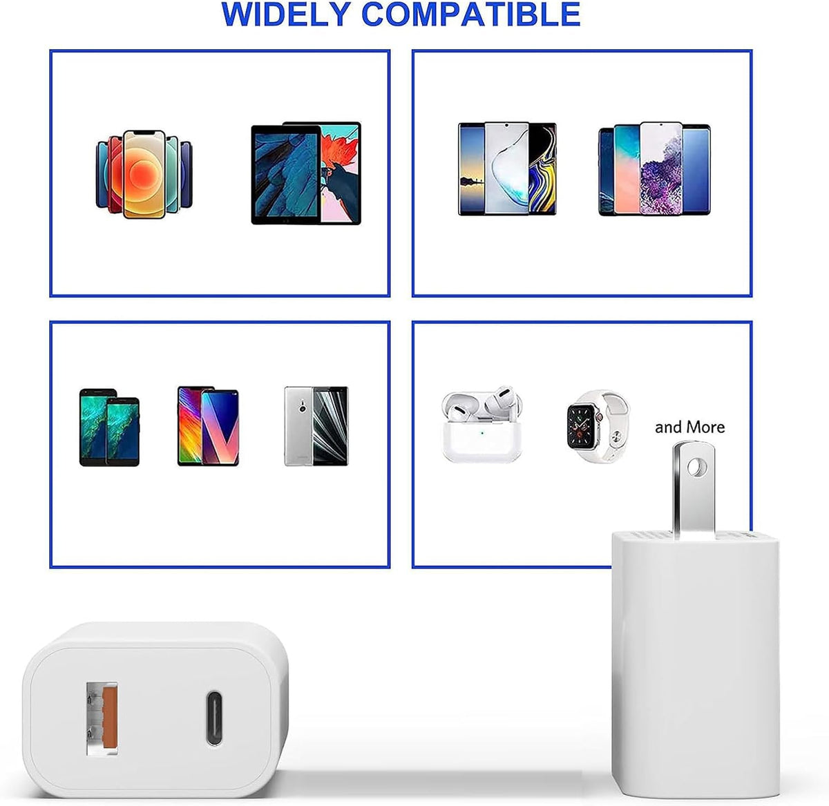 4 Pack USB C Charger Block,20W USB-C & USB-A Port Charger,for i Phone 17/16