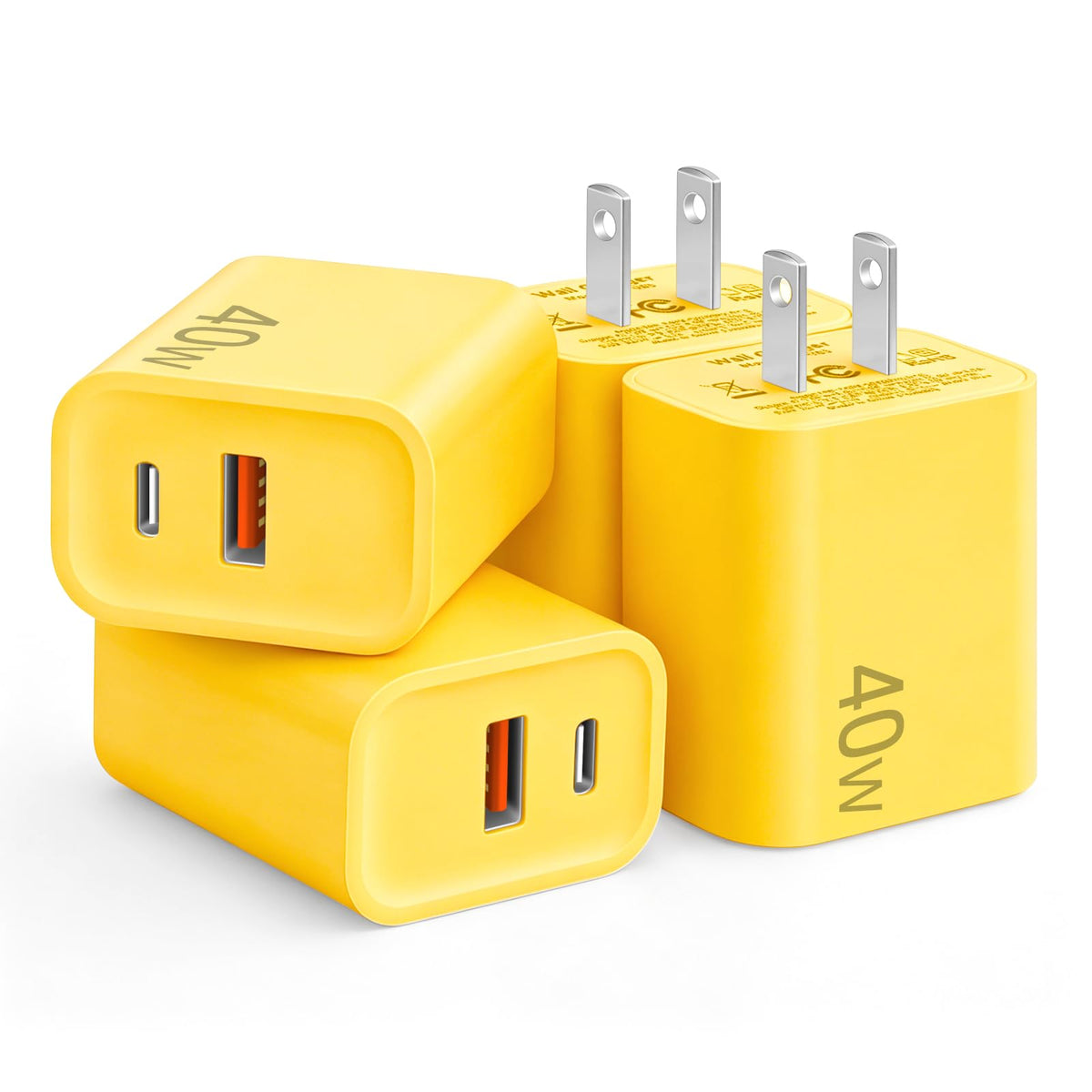 [4 Pack] 20W USB C Charger Block Fast Charging Multiport Adapter
