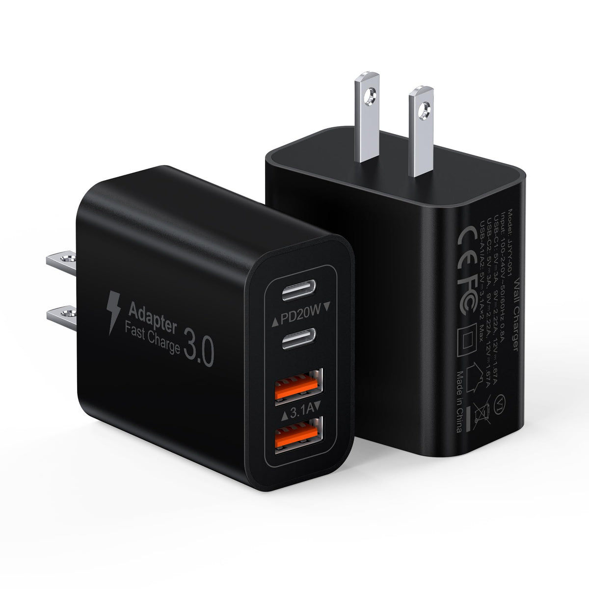 [2-Pack] USB C Charger Block 40W Max Output Type C Fast Charging Wall Plug