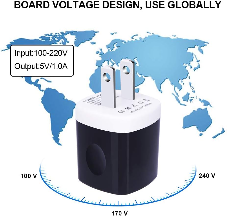 Wall Adapter 10 Pack, 1A 5V Single Port Charger Block Power USB Plug Cube