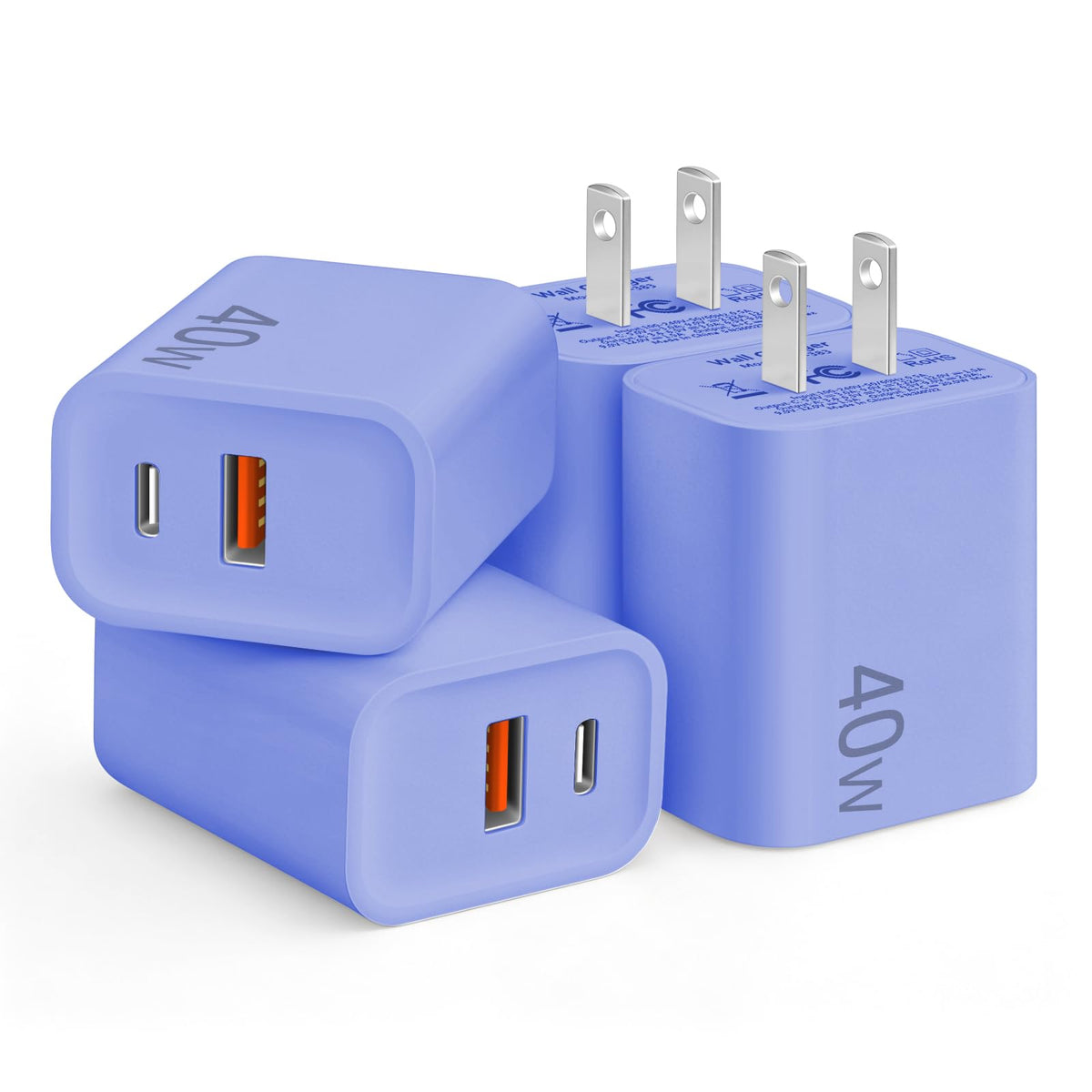 [4 Pack] 20W USB C Charger Block Fast Charging Multiport Adapter