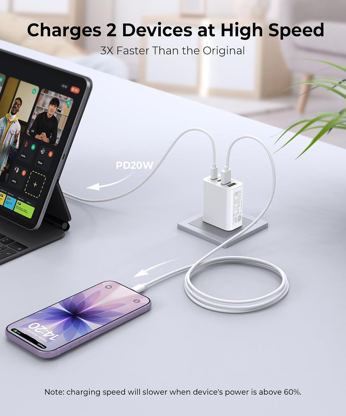 [2-Pack] USB C Charger Block 40W Max Output Type C Fast Charging Wall Plug