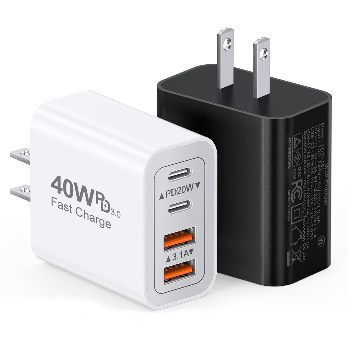 [2-Pack] USB C Charger Block 40W Max Output Type C Fast Charging Wall Plug